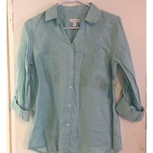Charter club linen button down shirt
